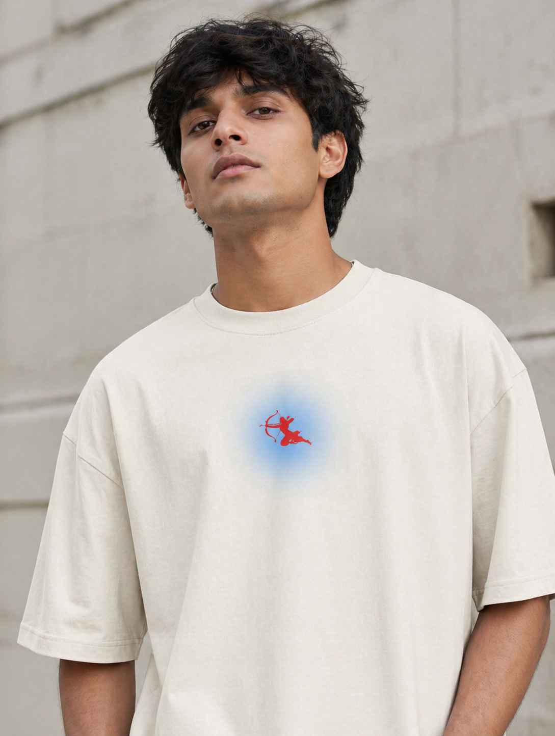 LORD RAM INSPIRED OVERSIZED TEE FOR MEN | DIVINE ARCHER GRAPHIC PRINTED T-SHIRT
