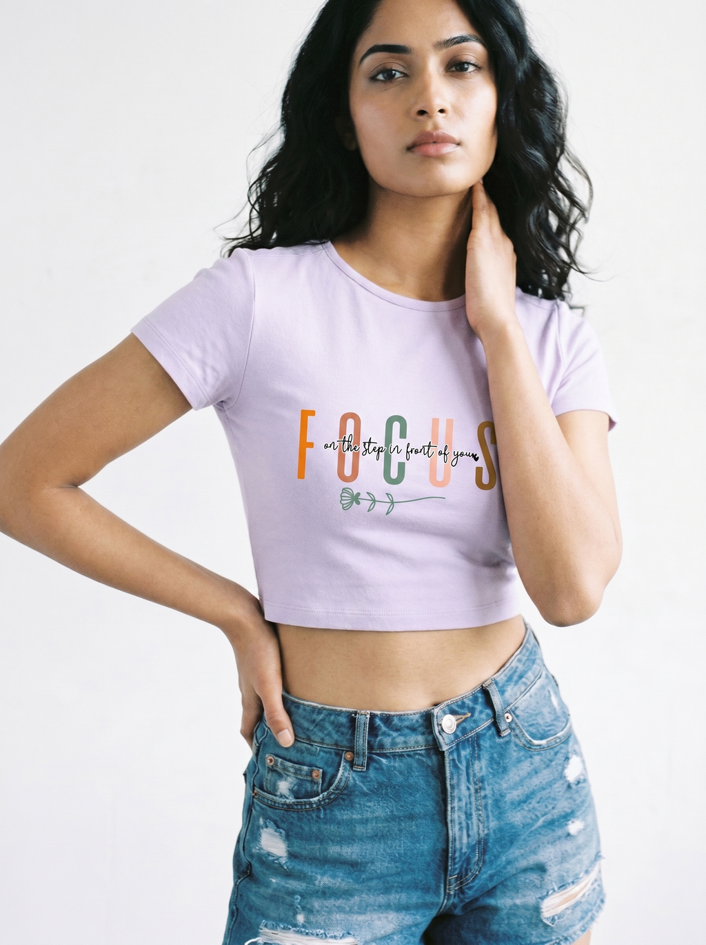 FOCUS MINIMALIST TYPOGRAPHY BABY TEE