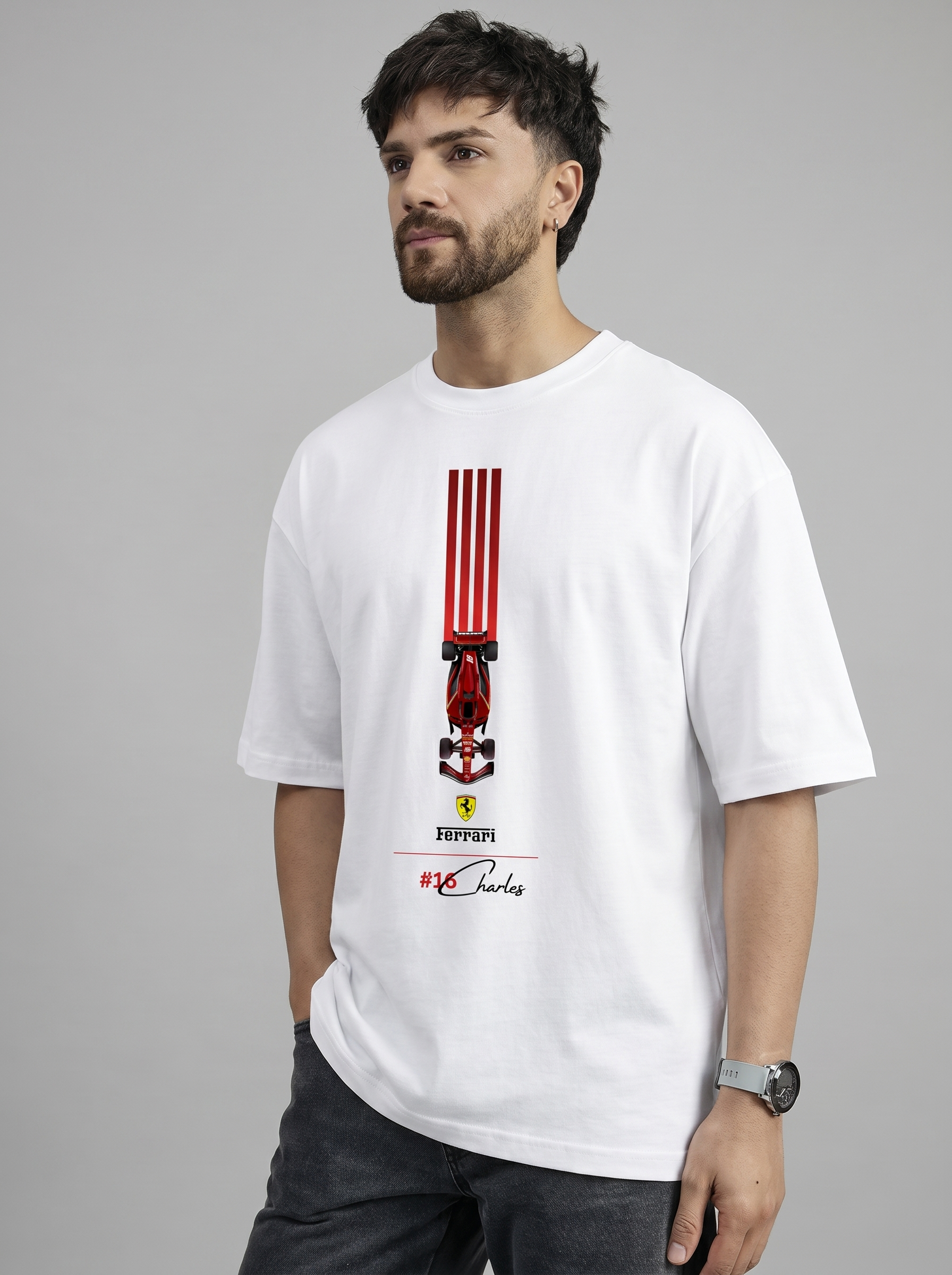 CHARLES LECLERC #16 FERRARI OVERSIZED RACING TSHIRT