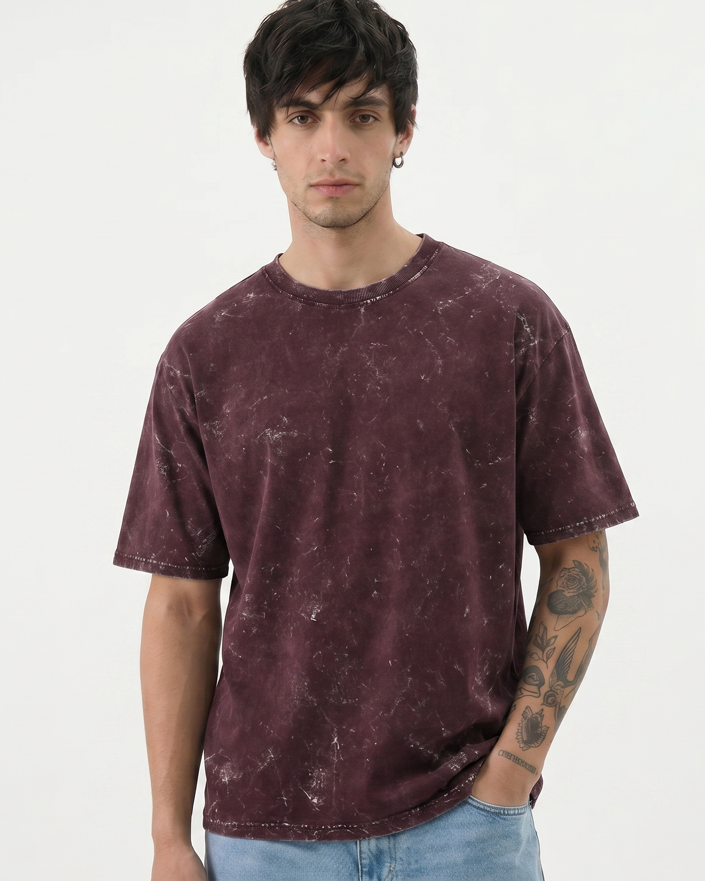 UNISEX ACID WASHED PLANE T-SHIRT