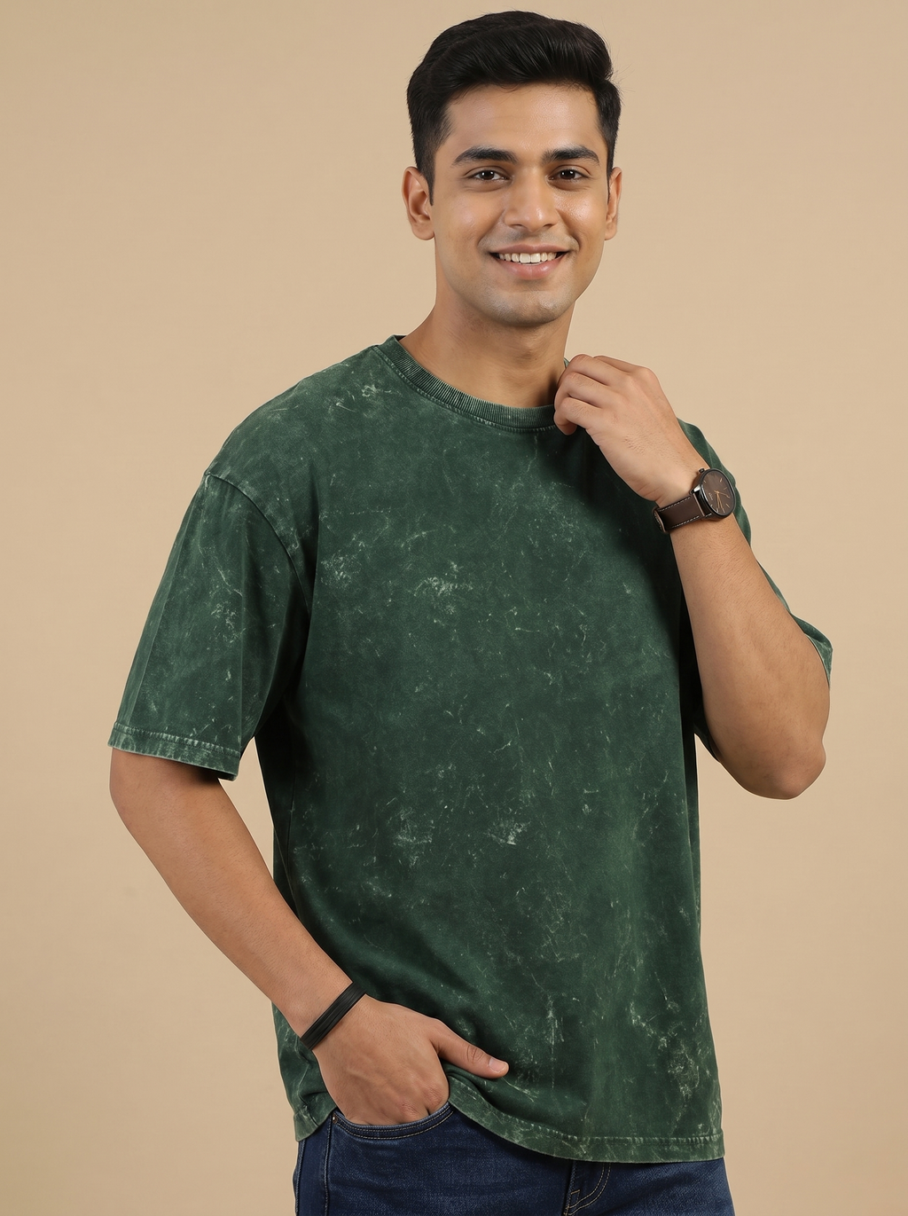 UNISEX ACID WASHED PLAIN T-SHIRT