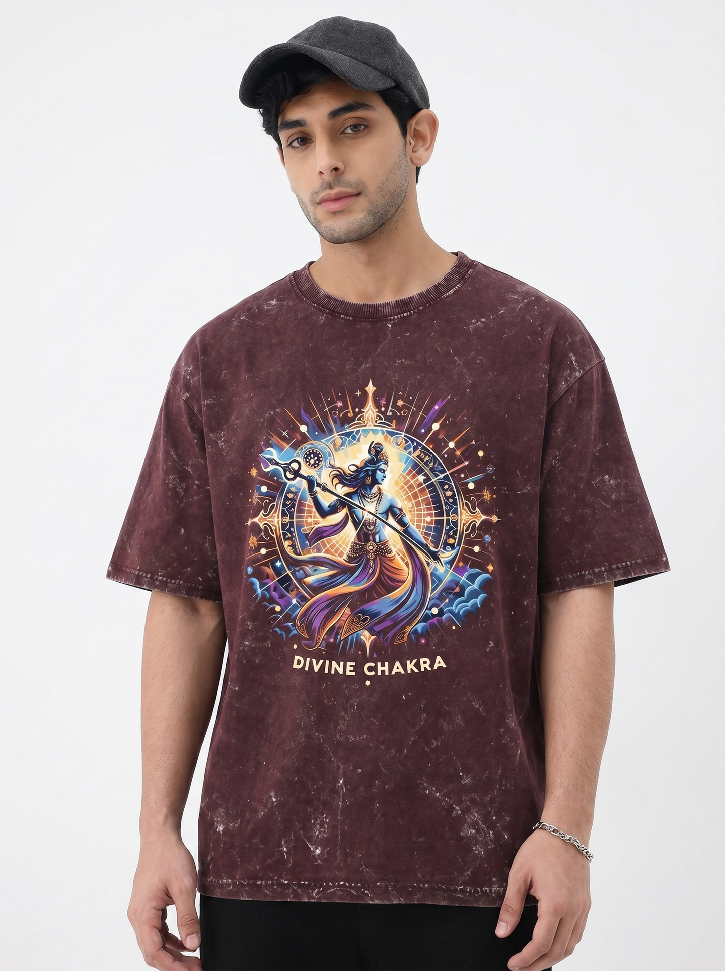 MYSTIC RESONANCE UNISEX ACID WASHED OVERSIZED T-SHIRT