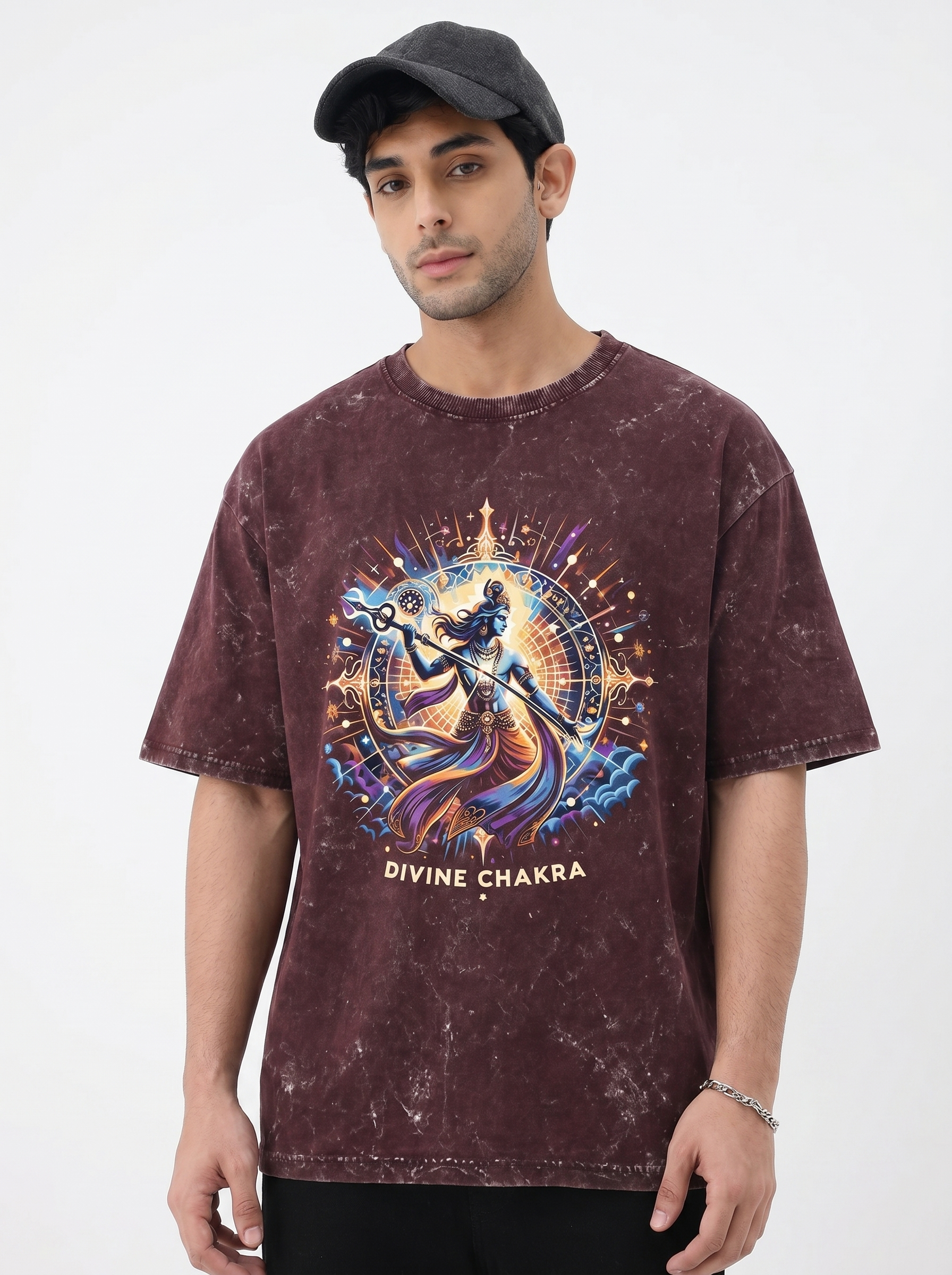MYSTIC RESONANCE UNISEX ACID WASHED OVERSIZED T-SHIRT