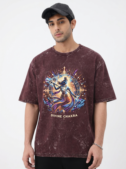 MYSTIC RESONANCE UNISEX ACID WASHED OVERSIZED T-SHIRT