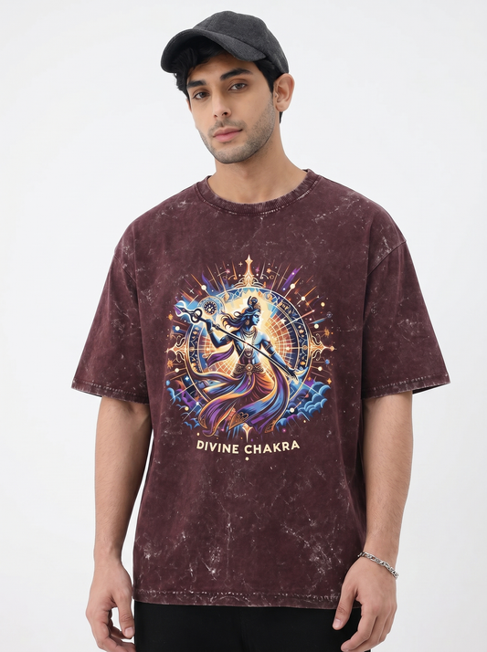 MYSTIC RESONANCE UNISEX ACID WASHED OVERSIZED T-SHIRT