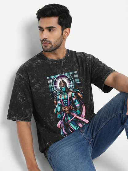 CELESTIAL GUARDIAN UNISEX ACID WASHED OVERSIZED T-SHIRT