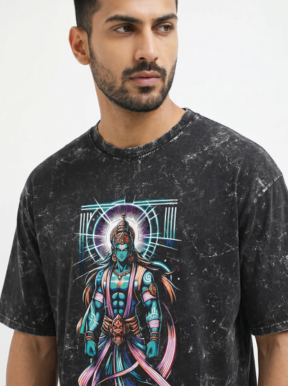 CELESTIAL GUARDIAN UNISEX ACID WASHED OVERSIZED T-SHIRT