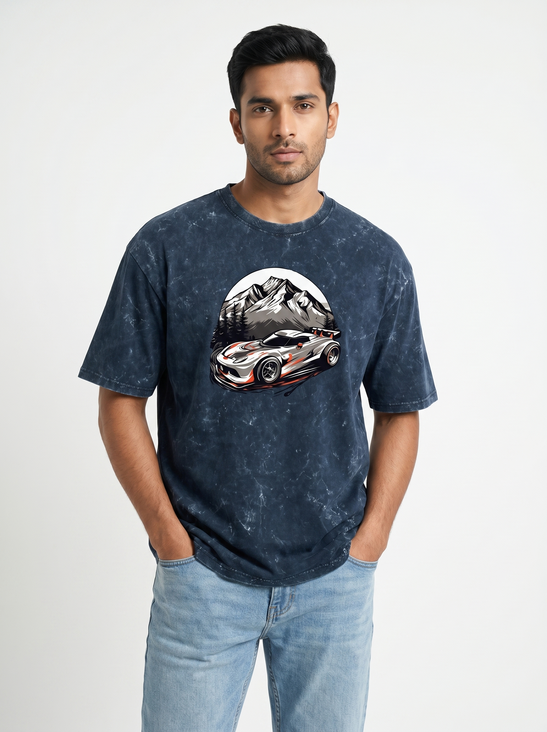 SILVER RUSH UNISEX ACID WSHED OVERSIZED TEE