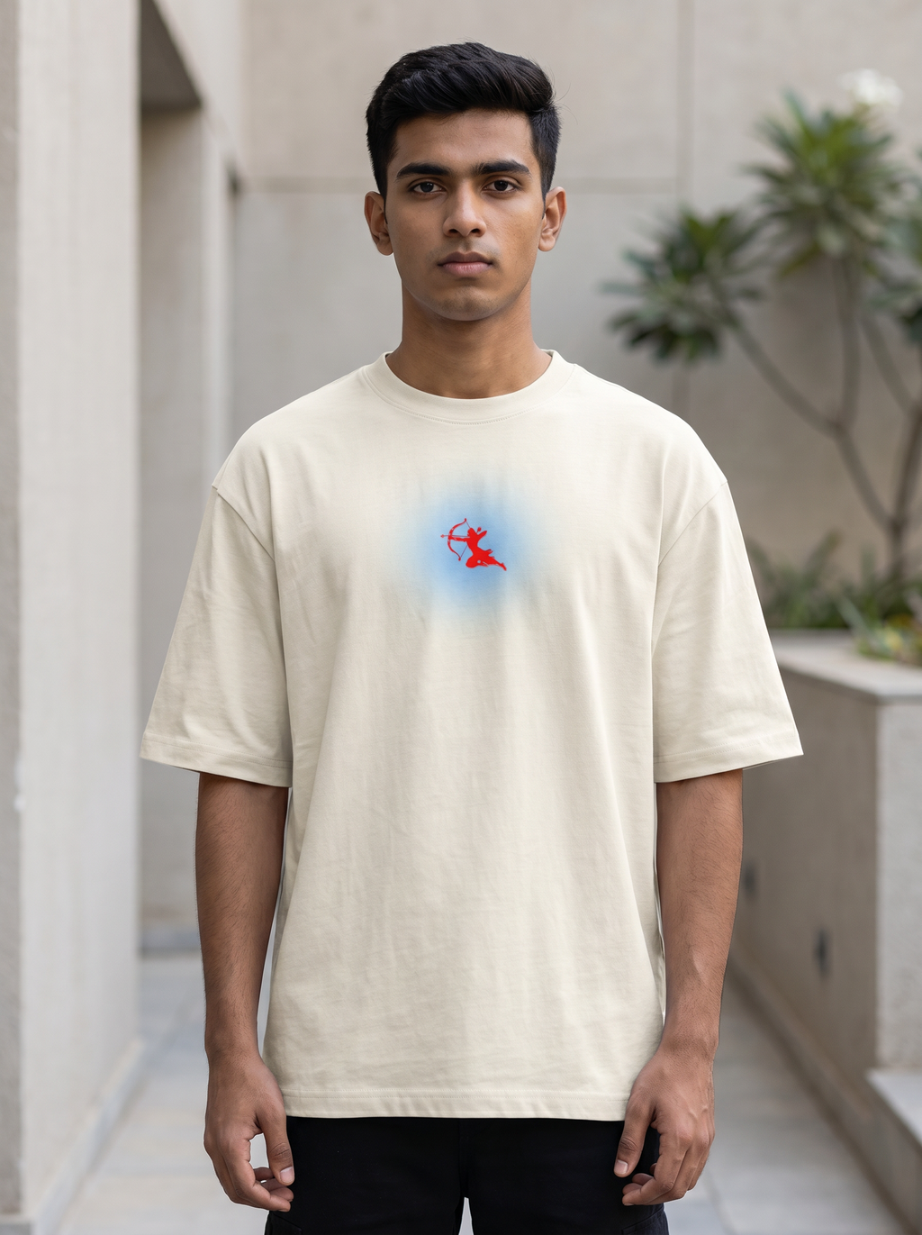 LORD RAM INSPIRED OVERSIZED TEE FOR MEN | DIVINE ARCHER GRAPHIC PRINTED T-SHIRT