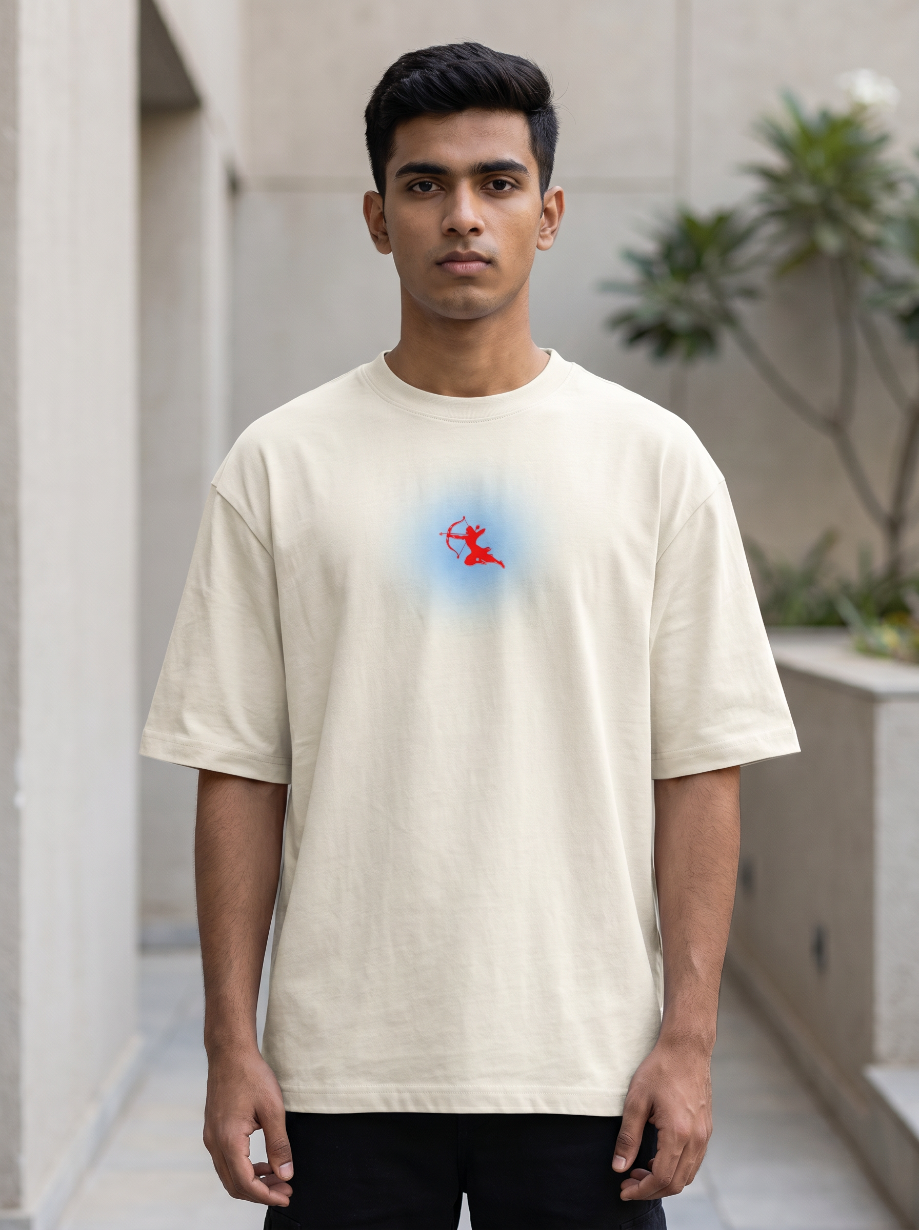 LORD RAM INSPIRED OVERSIZED TEE FOR MEN | DIVINE ARCHER GRAPHIC PRINTED T-SHIRT