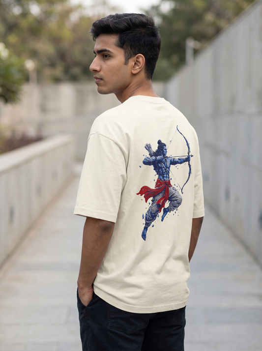 LORD RAM INSPIRED OVERSIZED TEE FOR MEN | DIVINE ARCHER GRAPHIC PRINTED T-SHIRT