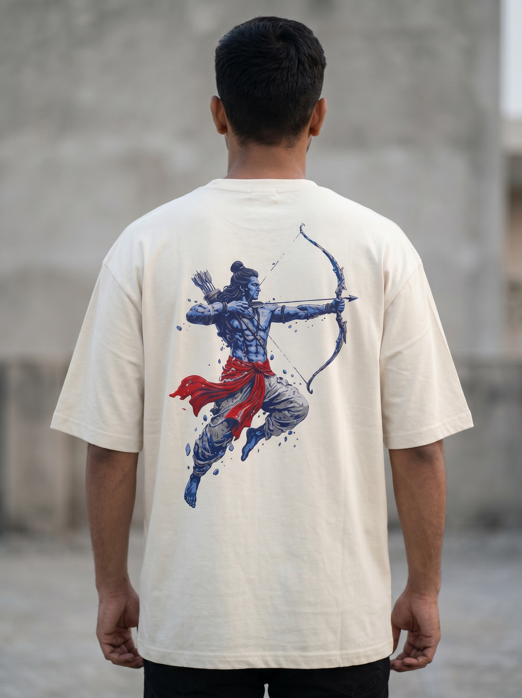 LORD RAM INSPIRED OVERSIZED TEE FOR MEN | DIVINE ARCHER GRAPHIC PRINTED T-SHIRT