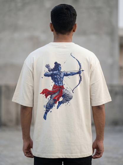 LORD RAM INSPIRED OVERSIZED TEE FOR MEN | DIVINE ARCHER GRAPHIC PRINTED T-SHIRT