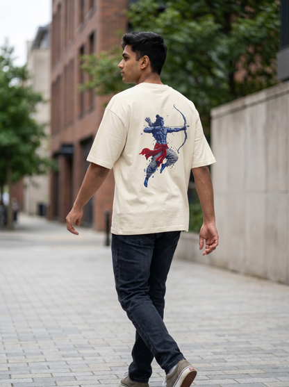 LORD RAM INSPIRED OVERSIZED TEE FOR MEN | DIVINE ARCHER GRAPHIC PRINTED T-SHIRT