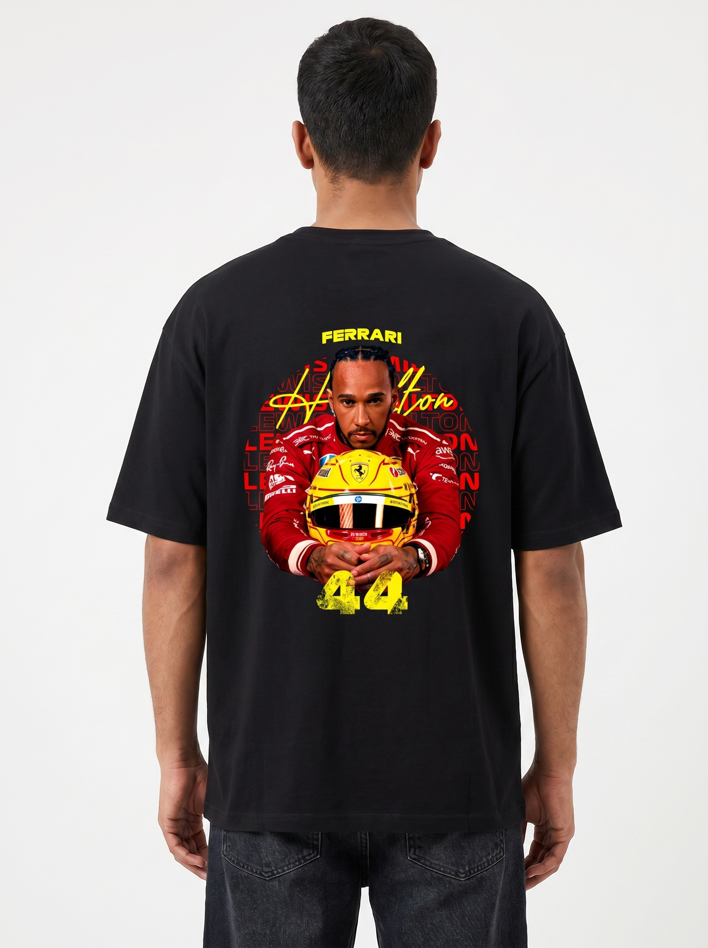 LEWIS HAMILTON "44" FERRARI HERITAGE OVERSIZED T-SHIRT