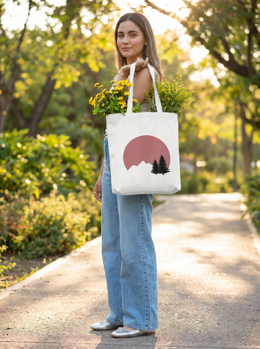 PINE AND PINK CANVAS TOTE