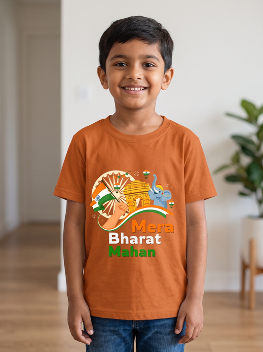 MERA BHARAT MAHAN BOY'S CREW NECK T-SHIRT