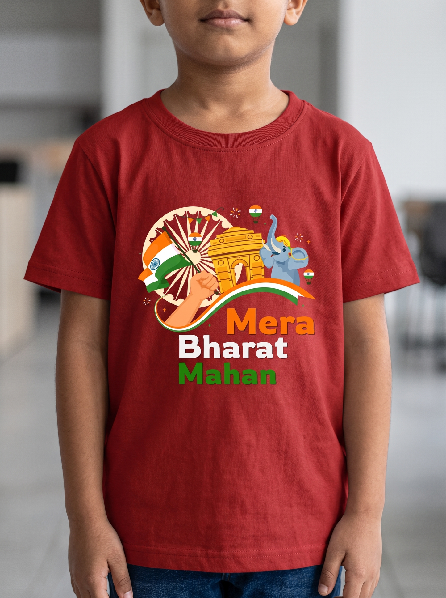 MERA BHARAT MAHAN BOY'S CREW NECK T-SHIRT