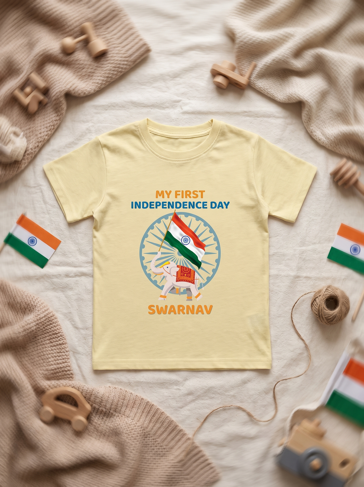 MY FIRST INDEPENDENCE DAY BOY'S CREW NECK T-SHIRT