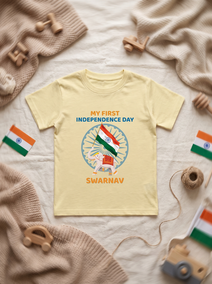 MY FIRST INDEPENDENCE DAY BOY'S CREW NECK T-SHIRT