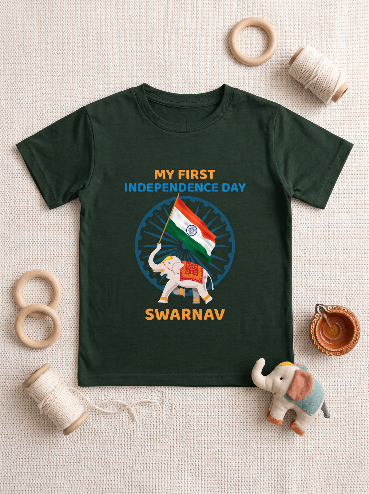 MY FIRST INDEPENDENCE DAY BOY'S CREW NECK T-SHIRT