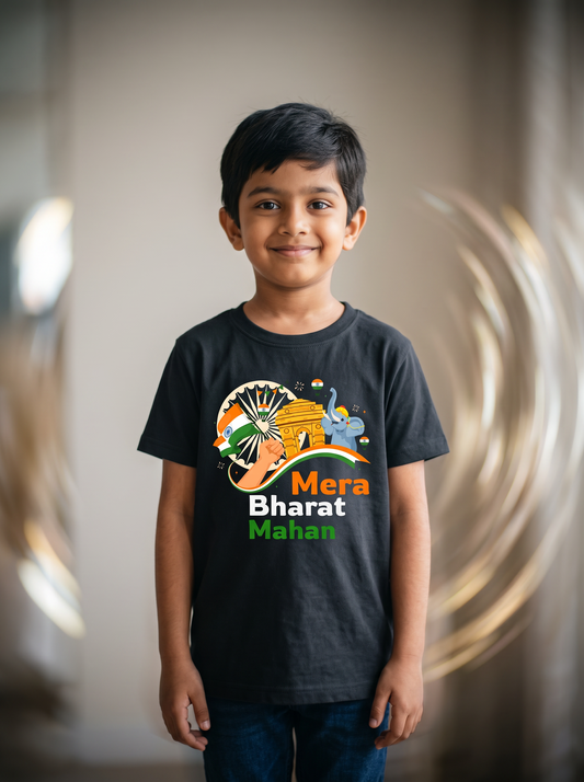 MERA BHARAT MAHAN BOY'S CREW NECK T-SHIRT