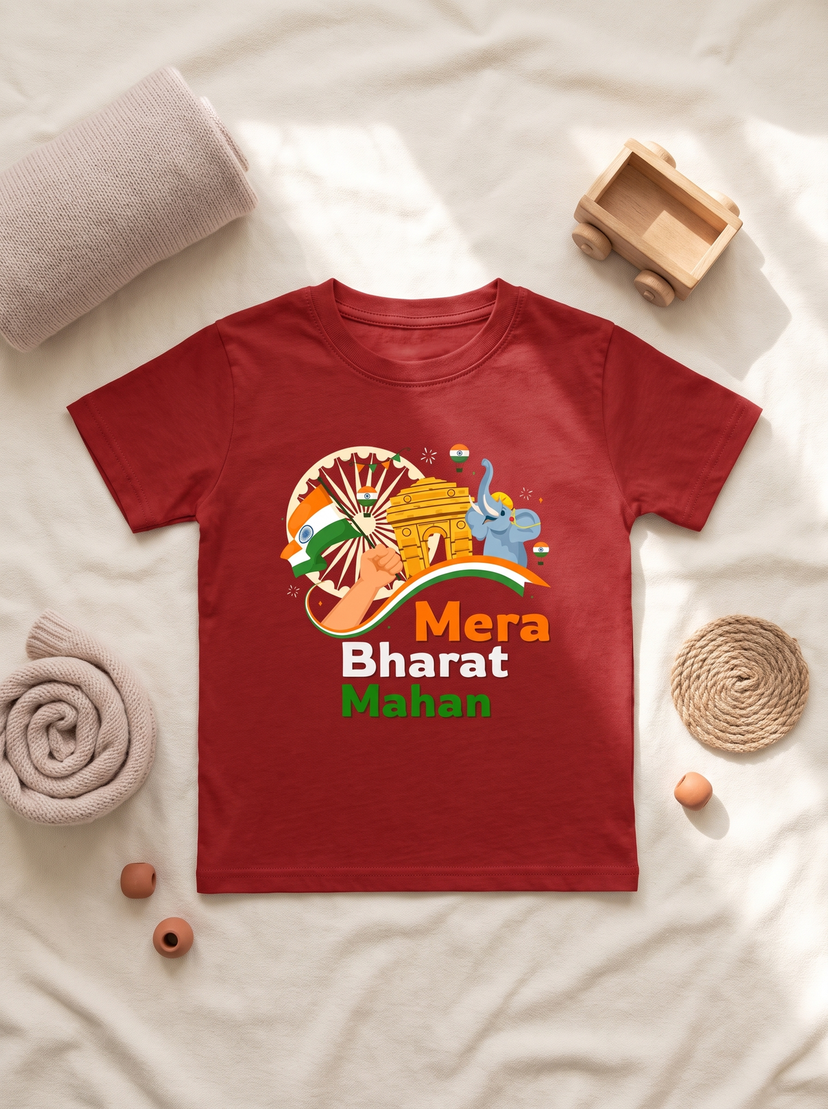 MERA BHARAT MAHAN BOY'S CREW NECK T-SHIRT
